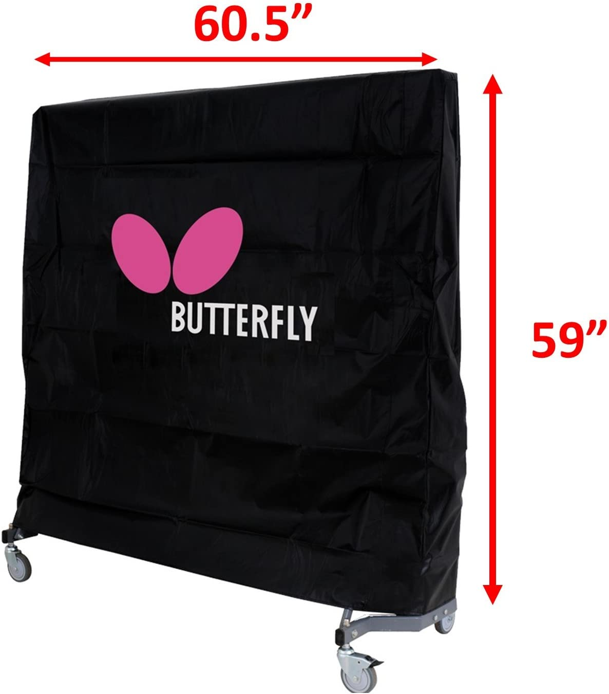 Butterfly Weatherproof Table Tennis Table Cover - Protect Your Ping Pong Table - Fits Regulation Size Tables &ndash; for Indoor or Outdoor Use - Made of Weatherproof Nylon,Black image number 2