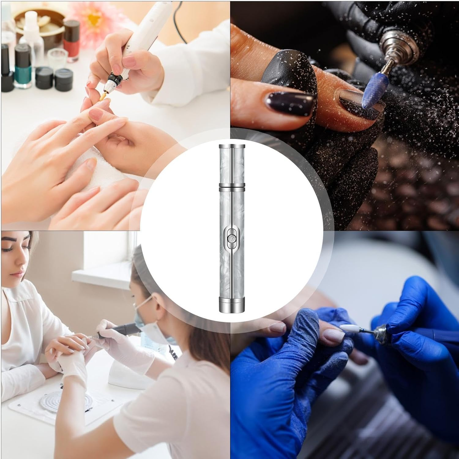 Acunny Nail Drill Kit Nail Drill Electric Nail Drill 20000Rpm Nail File Machine Professional Rechargeable Manicure Accessories USB Pedicure Tool for Nail Art - Grey image number 3