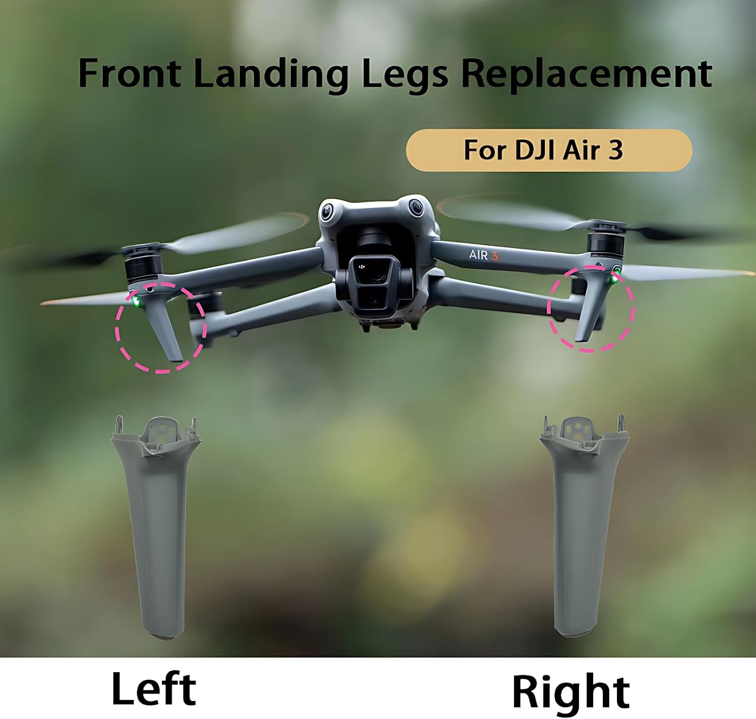 ZWLLKJGS Air 3 Front Landing Legs Replacement for DJI Mavic Air 3 Left Right Foot Stand Replacement Accessories (Without Light Cover) image number 2