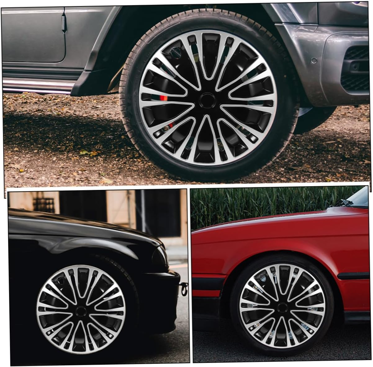 CVUTOVO 2Pcs 12 Inch Decorative Hubcaps for Cars Universal Wheel Rim Covers Automotive Hubcap Replacement with Sturdy Design for Vehicle Upgrades