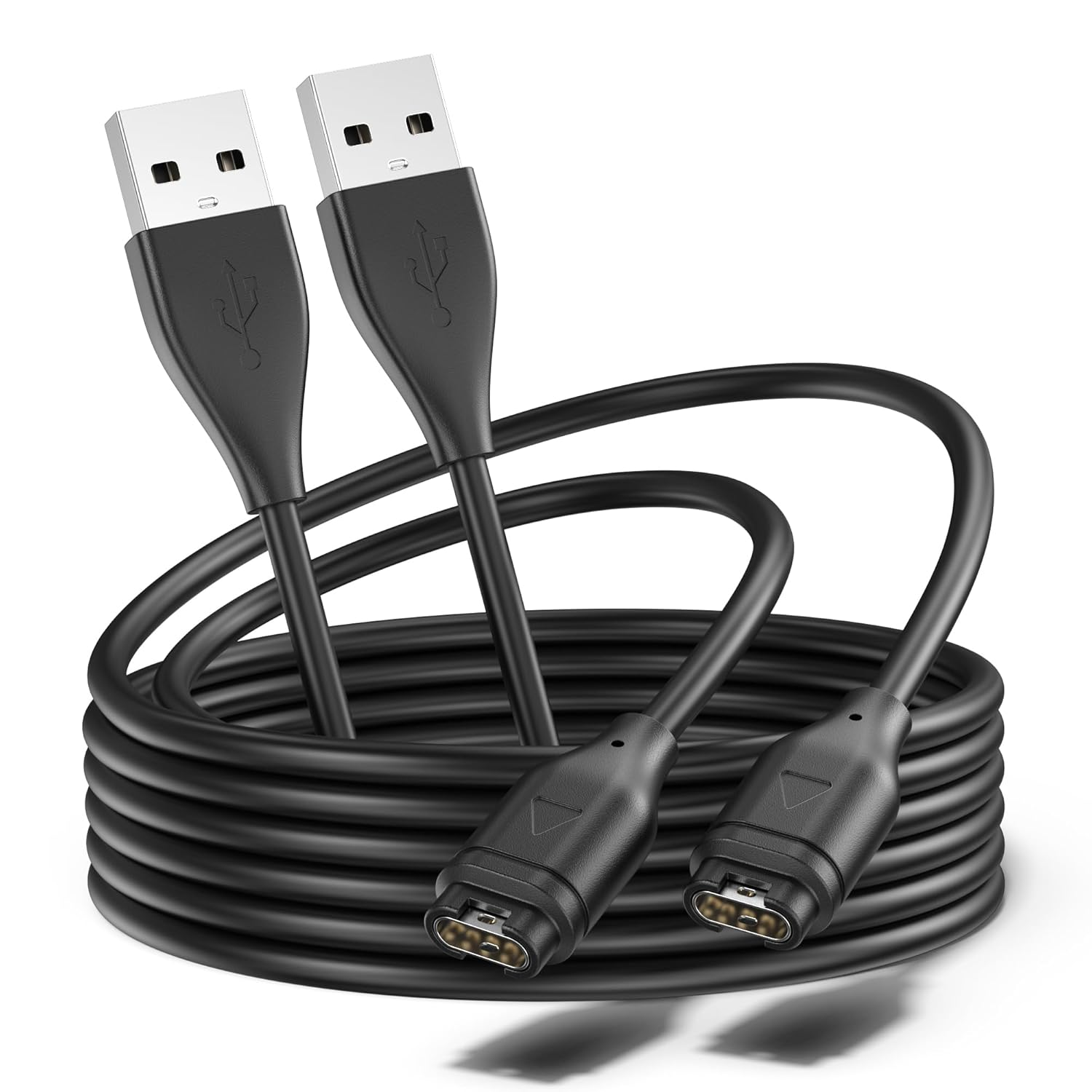 2 Pack 1.6Ft Charger Cable Charing Cord for Garmin Watch Fenix 5 6 7 8, Vivoactive, Instinct, Venu, Tactix, Forerunner, Approach, D2, Venu, Vivomove, Quatix, Dark Gray