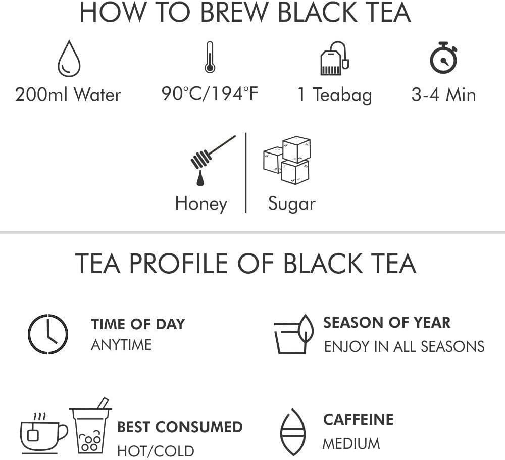 Octavius Assorted Black Tea Sampler Gift Set &ndash; 50 Premium Tea Bags | 3 Classic Flavours | Darjeeling, English Breakfast & Masala Chai | Gourmet Tea Gift Box for Tea Lovers image number 2