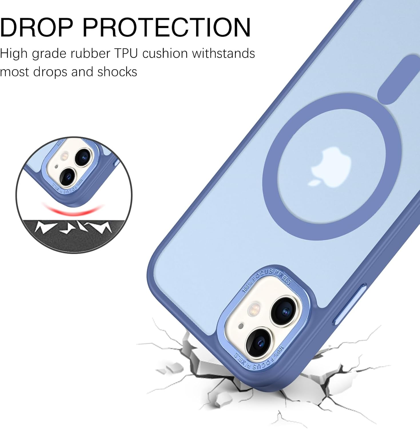 BENTOBEN for Iphone 11 Phone Case, Phone Case Iphone 11 Magnetic Case [Compatible with Mag Safe] Translucent Matte Slim Shockproof Anti-Fingerprint Protective Cover for Iphone 11 6.1&rsquo;&rsquo;Blue image number 3