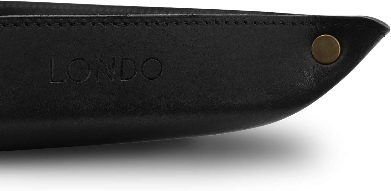 Londo Genuine Leather Tray Organizer Storage for Wallets Watches Keys Coins Cell Phones and Office Equipment - Black - Brown image number 6