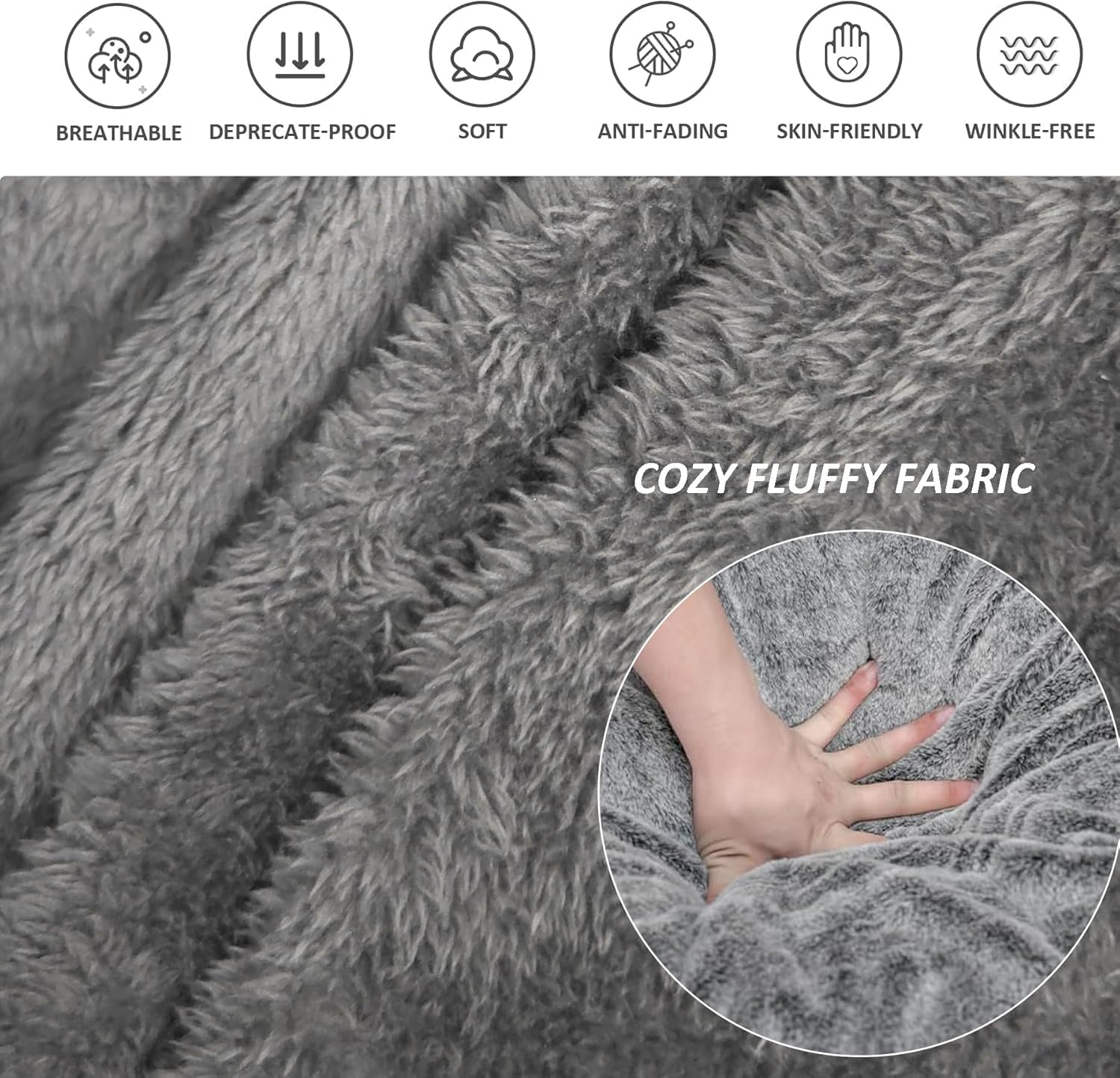 Bean Bag Chair Cover without Filler, Big round Soft Fluffy PV Velvet Washable Bean Bag Lazy Sofa Bed Cover for Adults,Living Room Bedroom Furniture Outside,180X65Cm, Black - Black image number 2