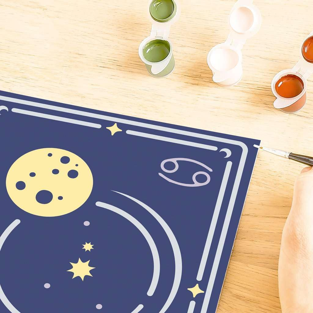 Ravensburger Creart - Malen Nach Zahlen 23733 - Sternzeichen Krebs - Ab 14 Jahren: Mit Silber- Und Leuchtfarbe!
