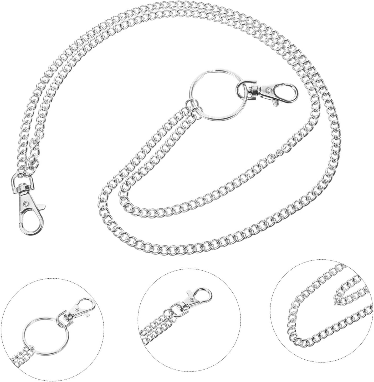 LALADEFIEE Punk Style Metal Chain Belt for Pants and Wallets Fade-Resistant Decorative Accessory for Men S Street Dance and Rock Fashion image number 6