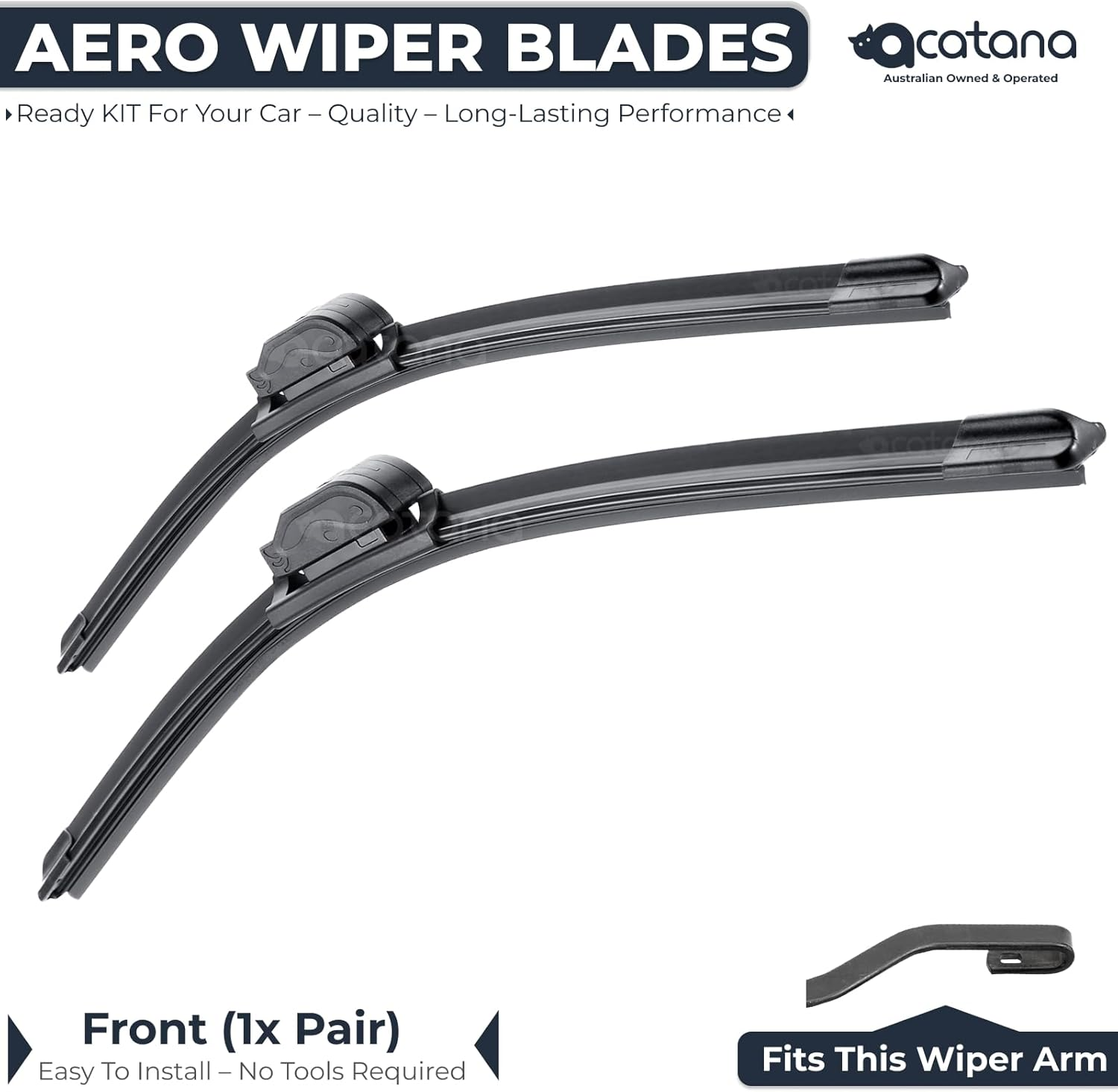 Aero Wiper Blades Suitable for Hyundai Santa Fe DM 2012-2018 Kit 26" + 14" Front Windscreen Assembled Replacement Set Pair Driver Passenger Side image number 3