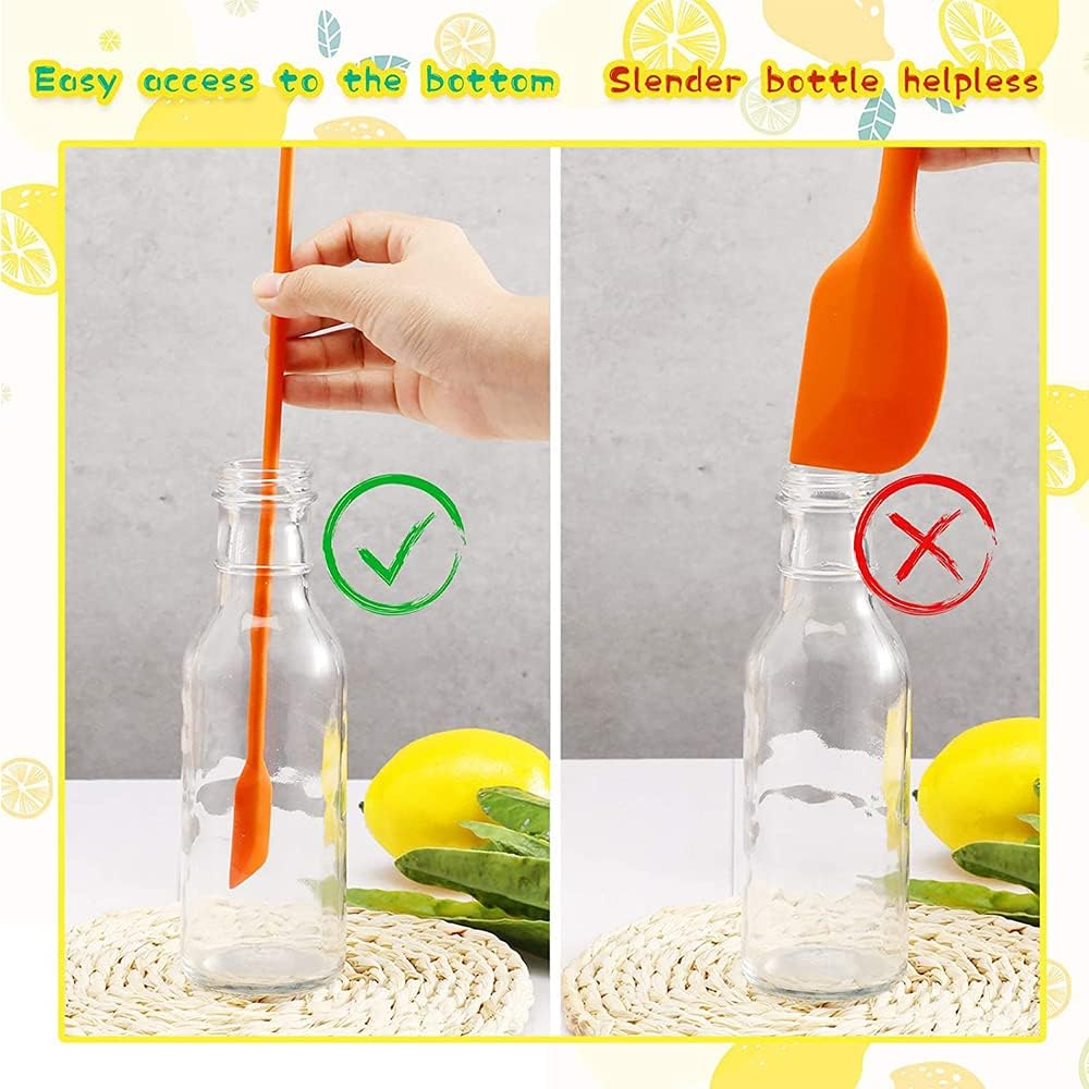 4X Silicone Mini Spatula Jar Scraper Scoop Tip Long Spatula Cosmetic Bottle B8A3 (Purple) image number 2