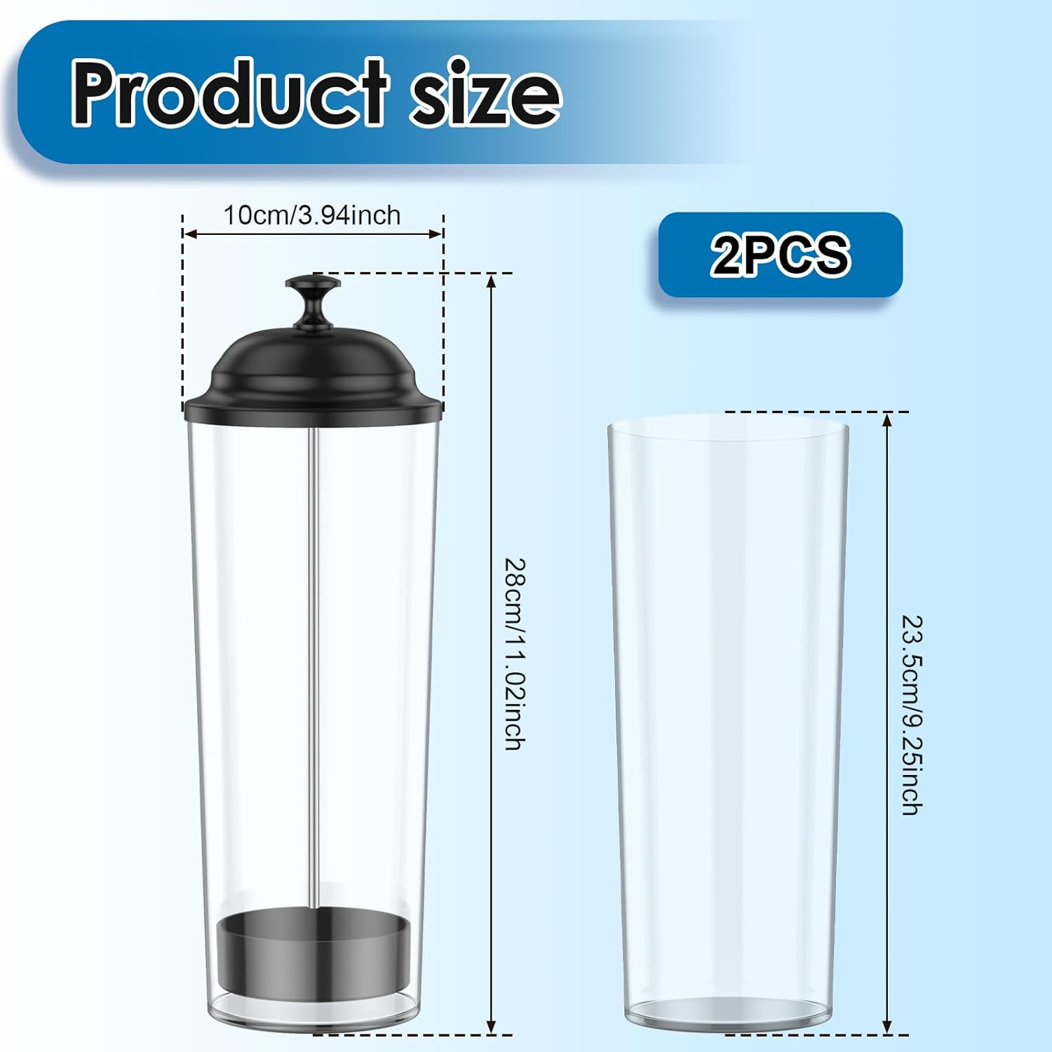 2Pcs Plastic Straw Dispenser, Versatile Straw Organizer Container Convenient Straw Dispenser Straw Holder with Lid Drinking Straw Organizer Container for Bar Home Kitchen Countertop image number 3