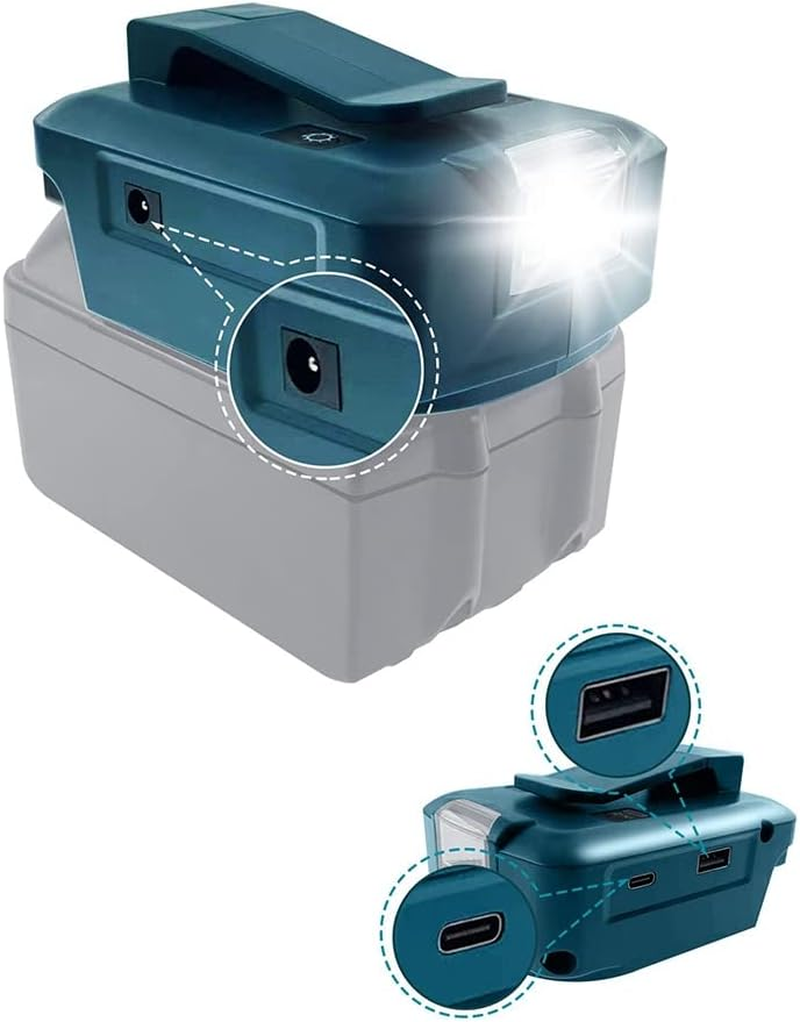 Battery Adapter for Ma-Kita 18V ADP05 with & USB Charger & 12V DC Port & Type C Connector & 3W image number 6