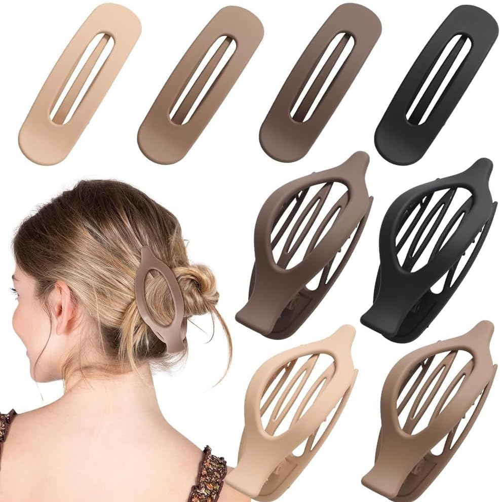 TOFBS Pack of 8 Elegant Hair Clips, Women'S Curved Duckbill Hair Clips, Neutral Colours, Hair Accessory, Everyday French Hair Clips for Sports, Home, Going Out, Party image number 4