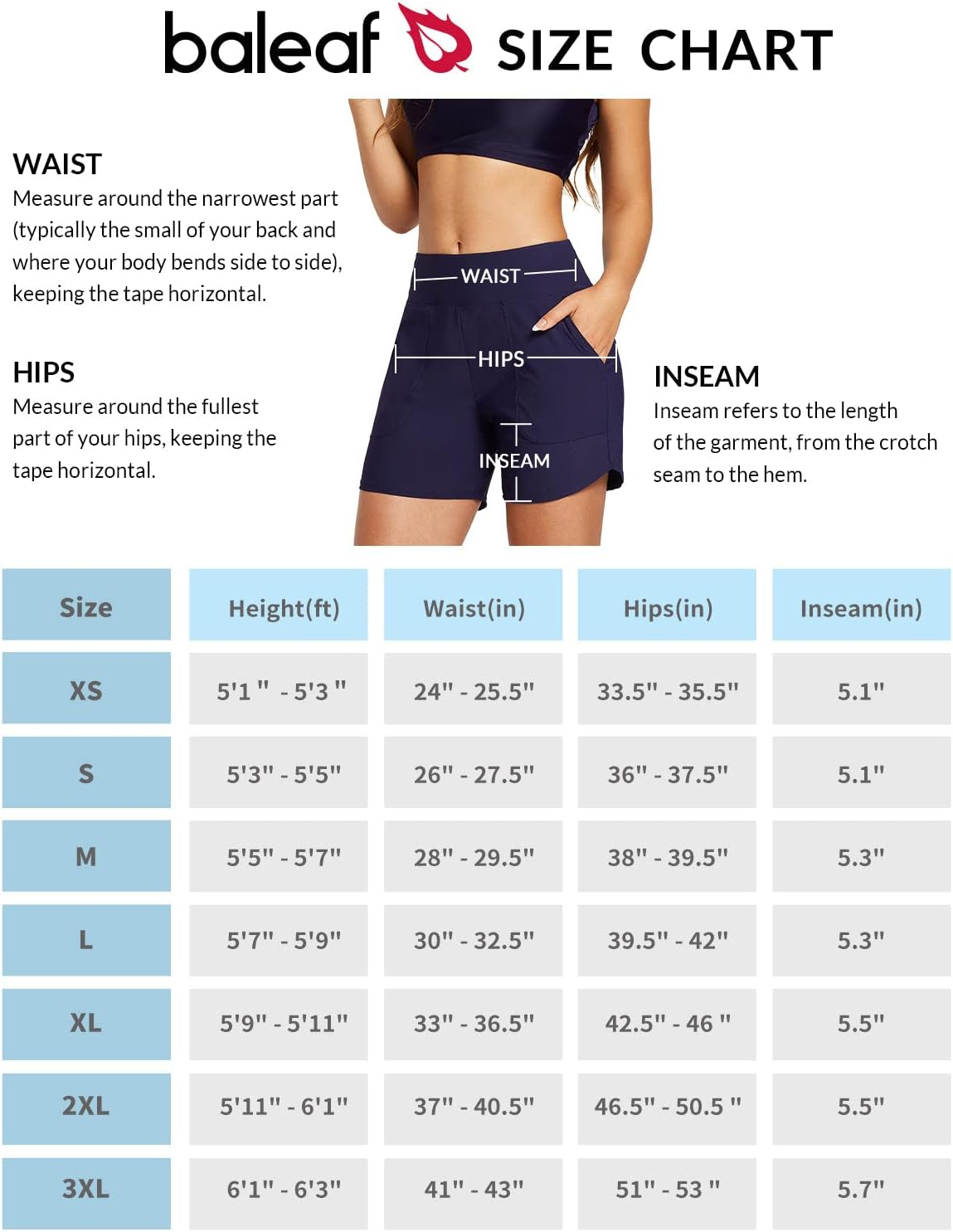 Baleaf Women'S 5" Swim Board Shorts Bottoms Tummy Control Modest Swimsuits Bathing Suit Beach Trunks with Pockets image number 2