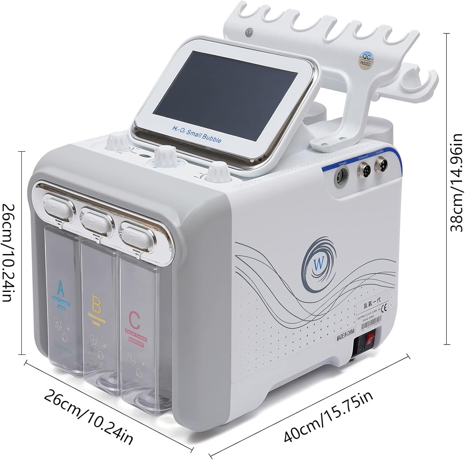 6 in 1 Vacuum Face Cleaning Hydro Water Oxygen Jet Peel Machine, Professional Skin Rejuvenation Machine with Smart Screen, Beauty Instrument Kit for Spa and Home Use