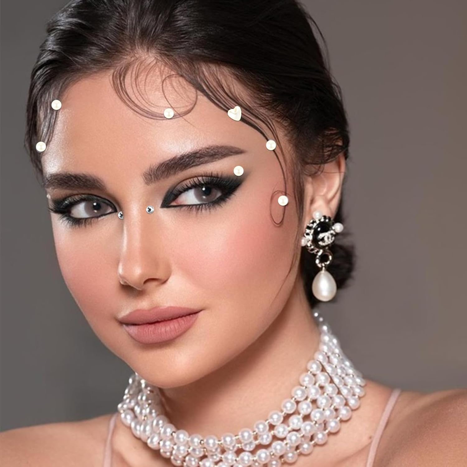 6 Sheets Rhinestone Stickers Face Jewels Gem Stickers, Makeup Rhinestones Stick On, Self Adhesive Jewel Stickers, Self Adhesive Face Gems for Makeup Heart Star Moon Faces Rhinestone Stickers for Women image number 1