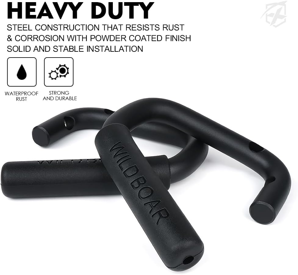 Xprite 4-Piece Front & Rear Aluminum Grab Handles Kit, Heavy-Duty Roll Bar Grab Handles Compatible with 2007-2018 Jeep Wrangler JK JKU 2/4 Door, Rugged Off-Road Interior Accessory (Black) image number 6