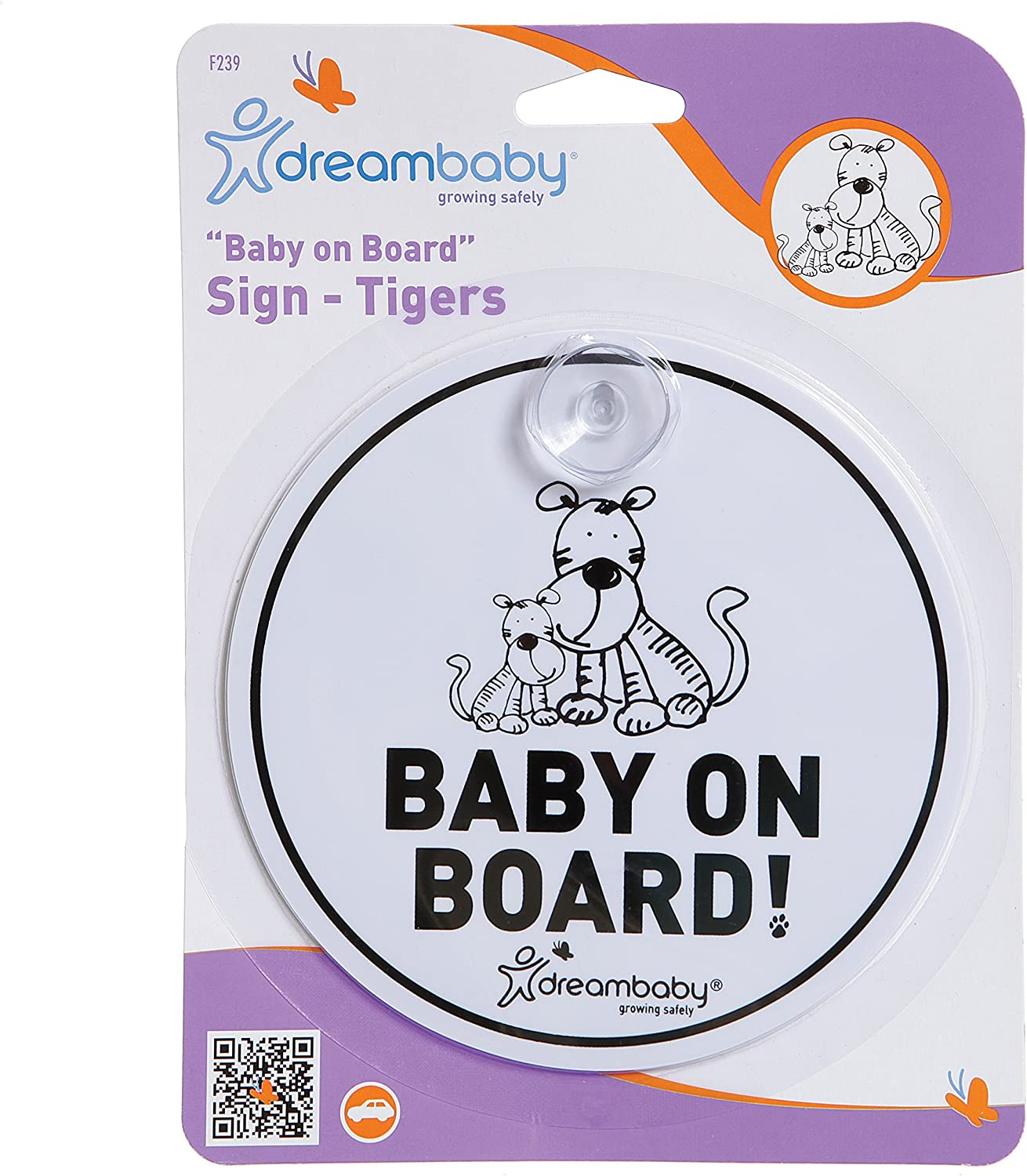 Dreambaby Baby on Board Sign - Tigers