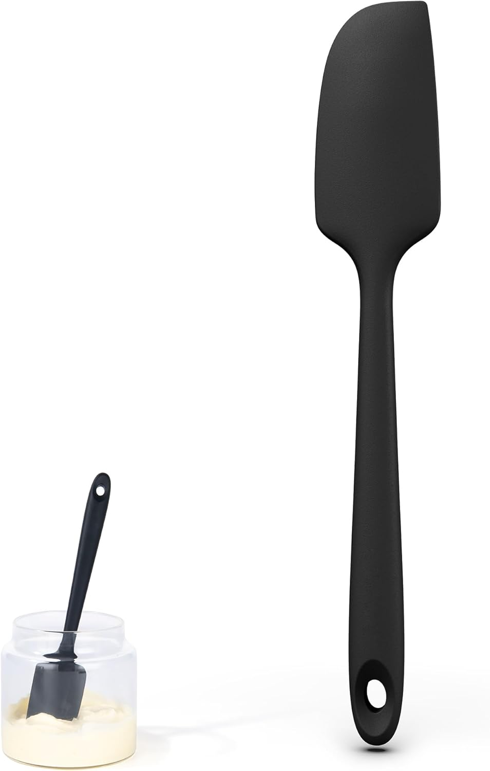 U-Taste 23 * 4Cm Small Spatula: 315℃ Heat-Resistant Silicone Mini Jar Scraper, Food-Grade Non-Stick Flexible Kitchen Baking Utensil for Mixing, Scraping Scooping Jam Butter in Bowl (Midnight Blue)