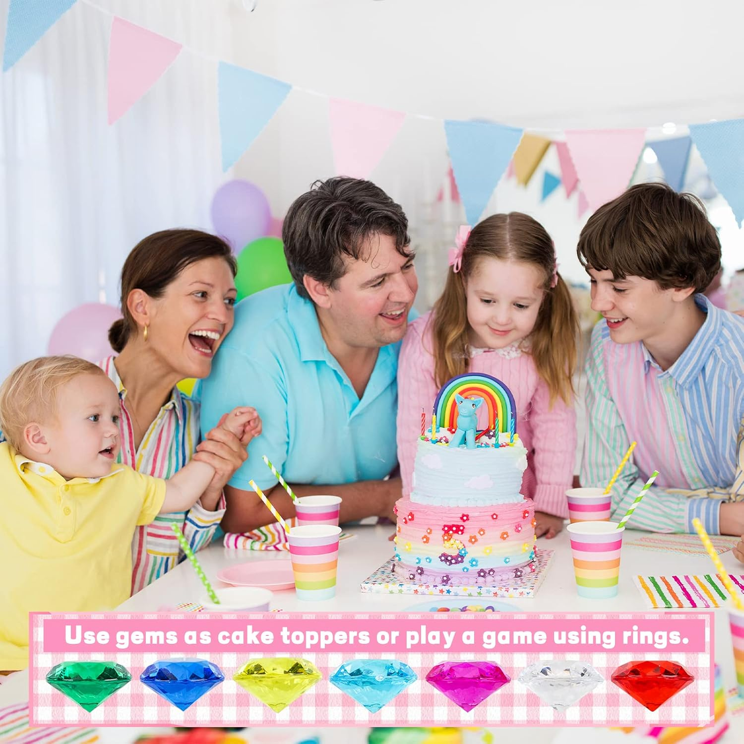 ZCYSRLQIN 12 Pcs Chaos Emeralds Gold round Ring Set Acrylic Diamond Gemstone Jewelry Alloy image number 4