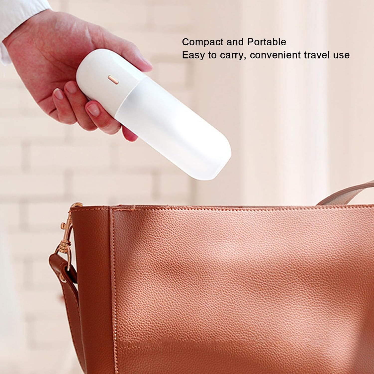 Mini Portable Humidifier, USB Rechargeable Small Humidifier 100Ml Cool Mist Humidifier, Quiet Humidifier Wand, Travel Personal Humidifier, Small Air Humidifier for Office, - Pink image number 7