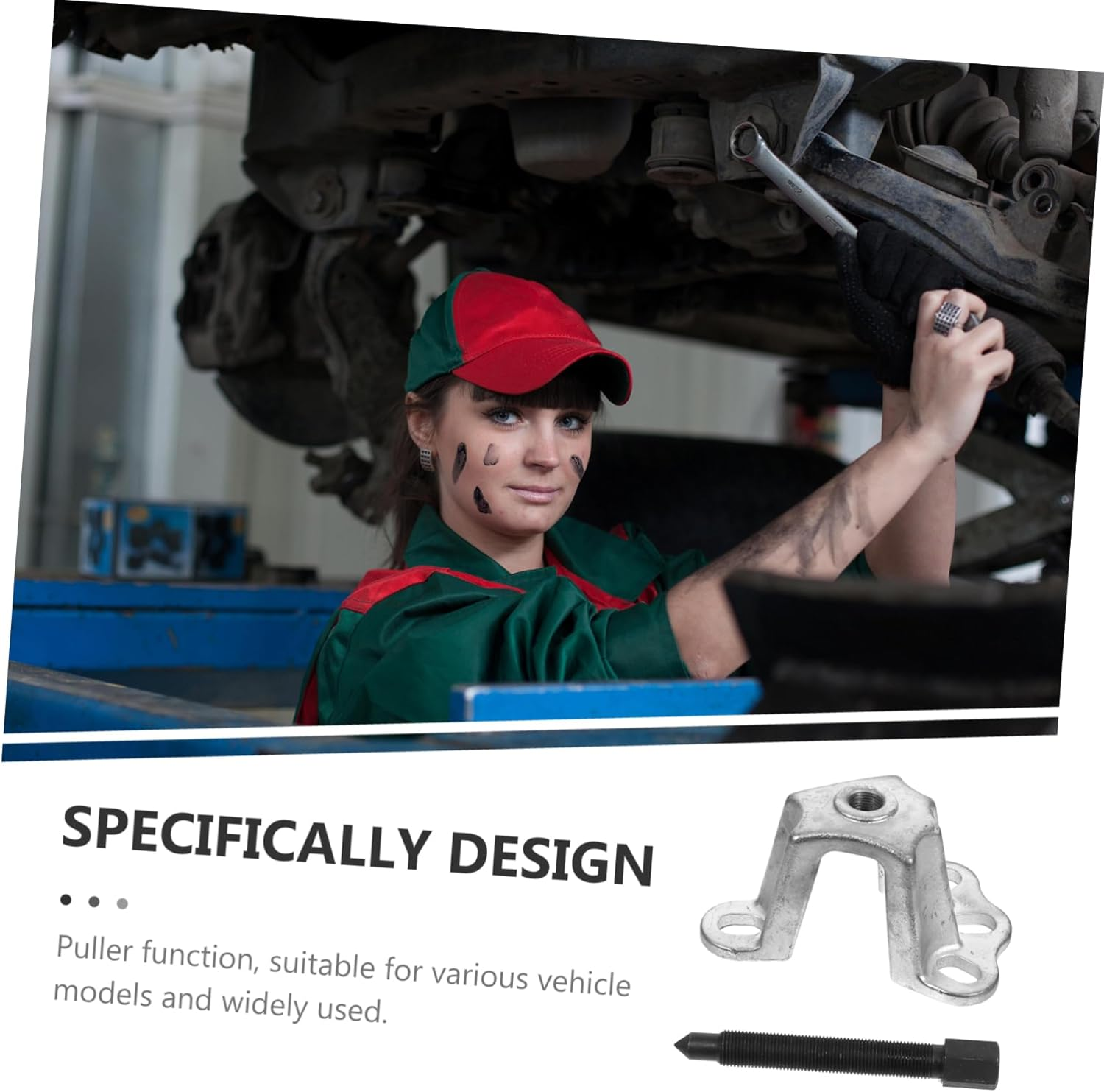 LALADEFIEE Front Hub Puller Brake Drum Puller Tool Silver Sturdy Steel Construction Compact Design for Automotive Repair and Axle Removal Professional Mechanic Use image number 5