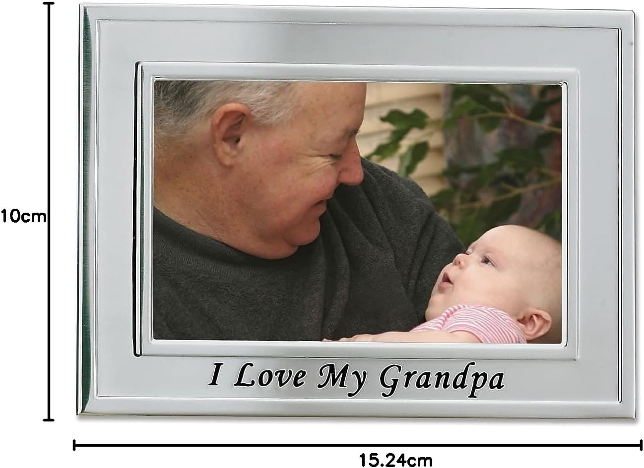 Lawrence Frames Sentiments Collection, Brushed Metal 4 by 6 I Love My Grandpa Picture Frame image number 3