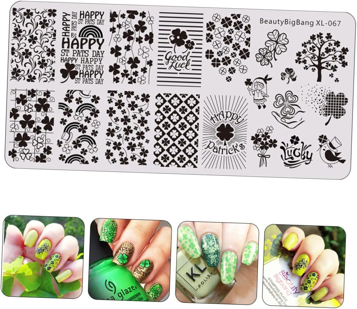 VICASKY St Patrick'S Day Nail Art Stamping Plates Geometric Nail Salon Template image number 2