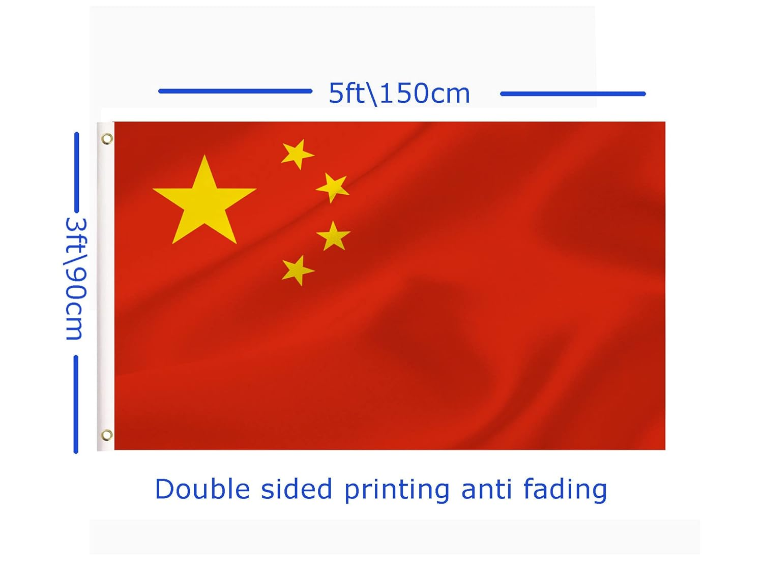 LARGE Chinese Flag, 3X5Ft China Flags Banner for Indoor Outdoor Decoration of Canada Yards.Parade or Express Mood image number 2