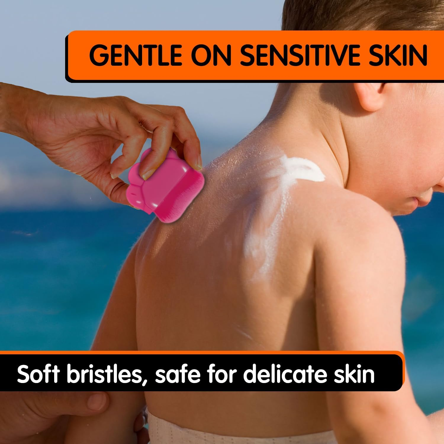 2Pcs Sunscreen Applicator for Kids - Sunblock Lotion Brush with Protective Case, Soft Bristles, Mess-Free Sun Cream Applicator for Travel, Beach & Outdoor Use - by Mobi Lock image number 3