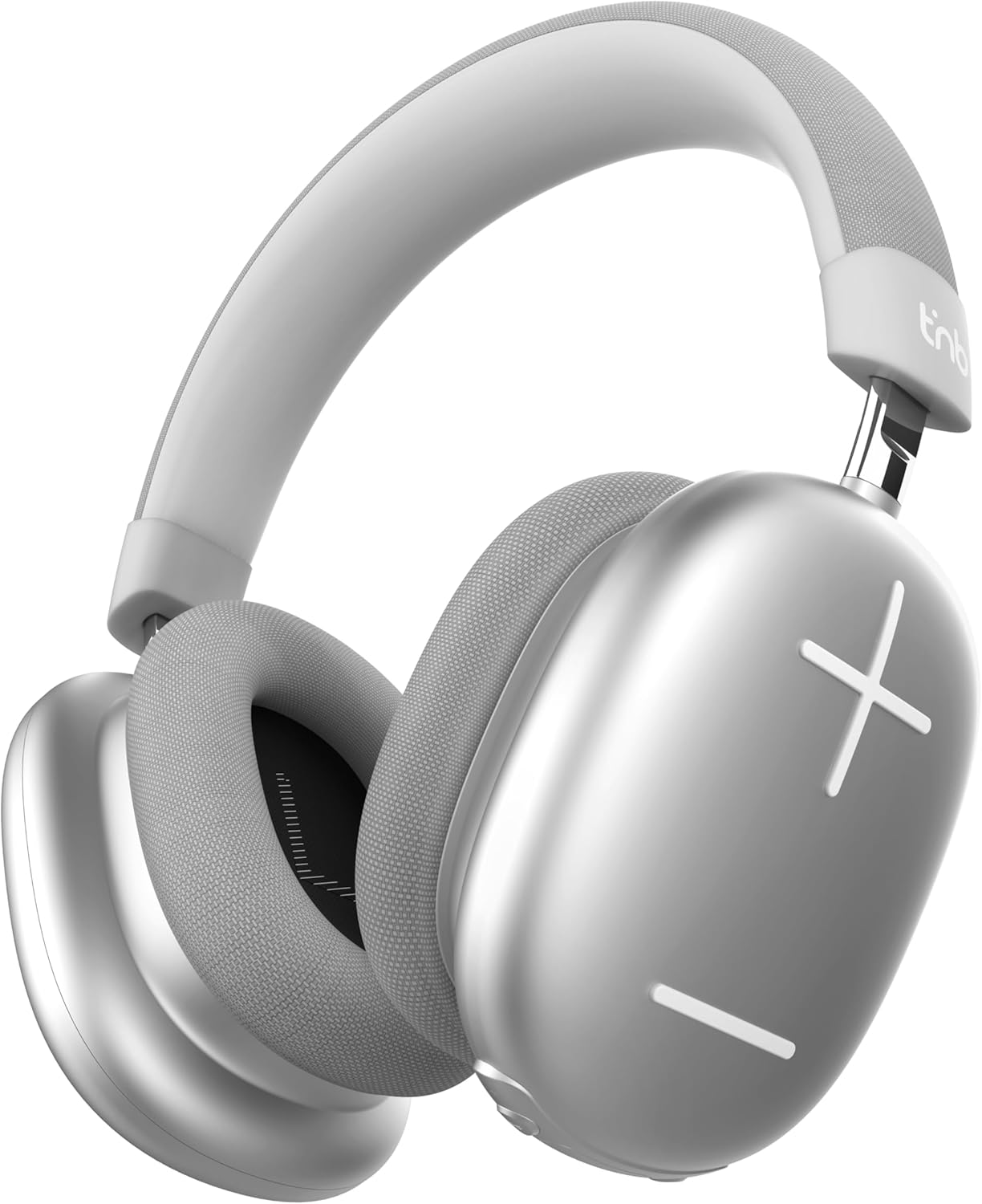 T'Nb Bounce Max Wireless Over-Ear Headphones, New Version, Comfortable and Comprehensive, with Bluetooth Connection, Stereo Sound with Built-In Microphone, Battery Life up to 50 Hours - Silver image number 3