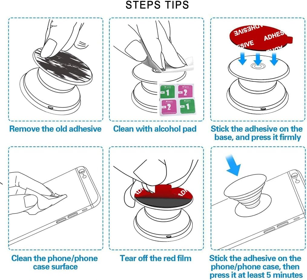 D.Sking 12 Pack 3M Sticky Adhesive Replacement Compatible with Socket Mount Base VHB Sticker Pads for Collapsible Grip & Stand image number 3