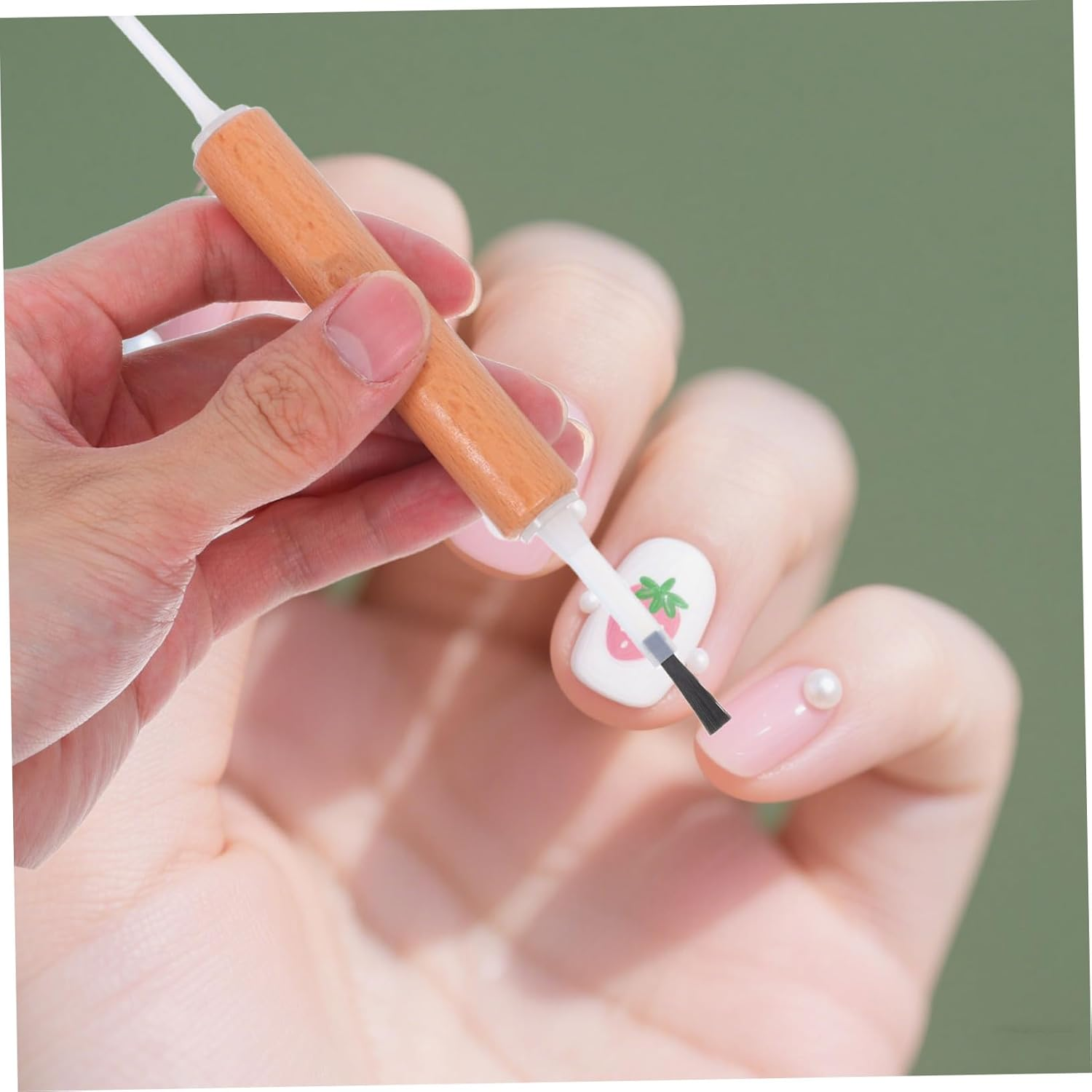 DECHOUS Durable Nail Art Brush Set with Solid Wood Handles Double Ended Detailing Nail Brushes Suitable for Home and Salon Use for Beginners and Professionals image number 2