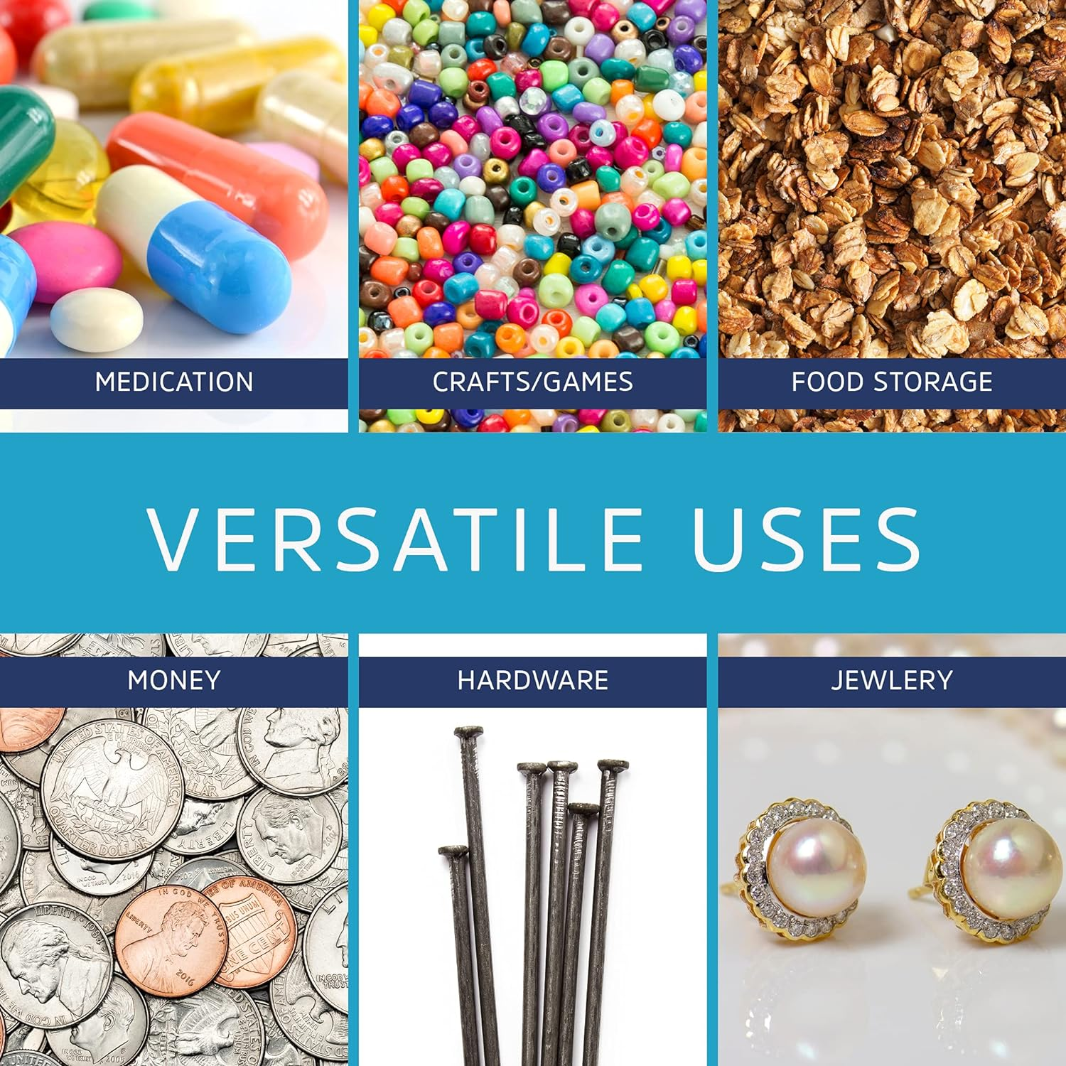 GPI Pack of 100-1" X 1" 2.5 Mil Thick, Clear Plastic Jewelry Zip Bags, RECLOSABLE Strong Poly Baggies with Resealable Zip Top Lock for Pills, Meds, Jewelry, Travel, Storage, Packaging & Shipping. image number 4