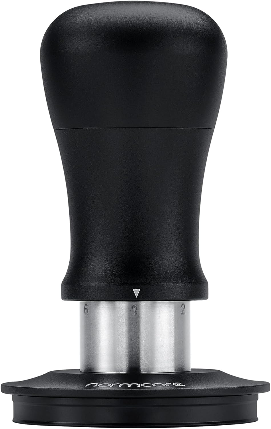Normcore 58.5Mm Coffee Tamper V5, Spring-Loaded Espresso Tamper with 6 Adjustable Pressure Settings, Tri-Spring Technology, Titanium-Coated Flat Base, Aluminum Handle and Silcone Stand, Black image number 2