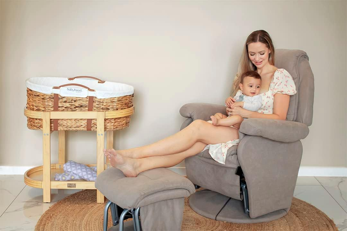 Babyhood Vogue Feeding Glider Chair and Ottoman, Sandstone image number 1