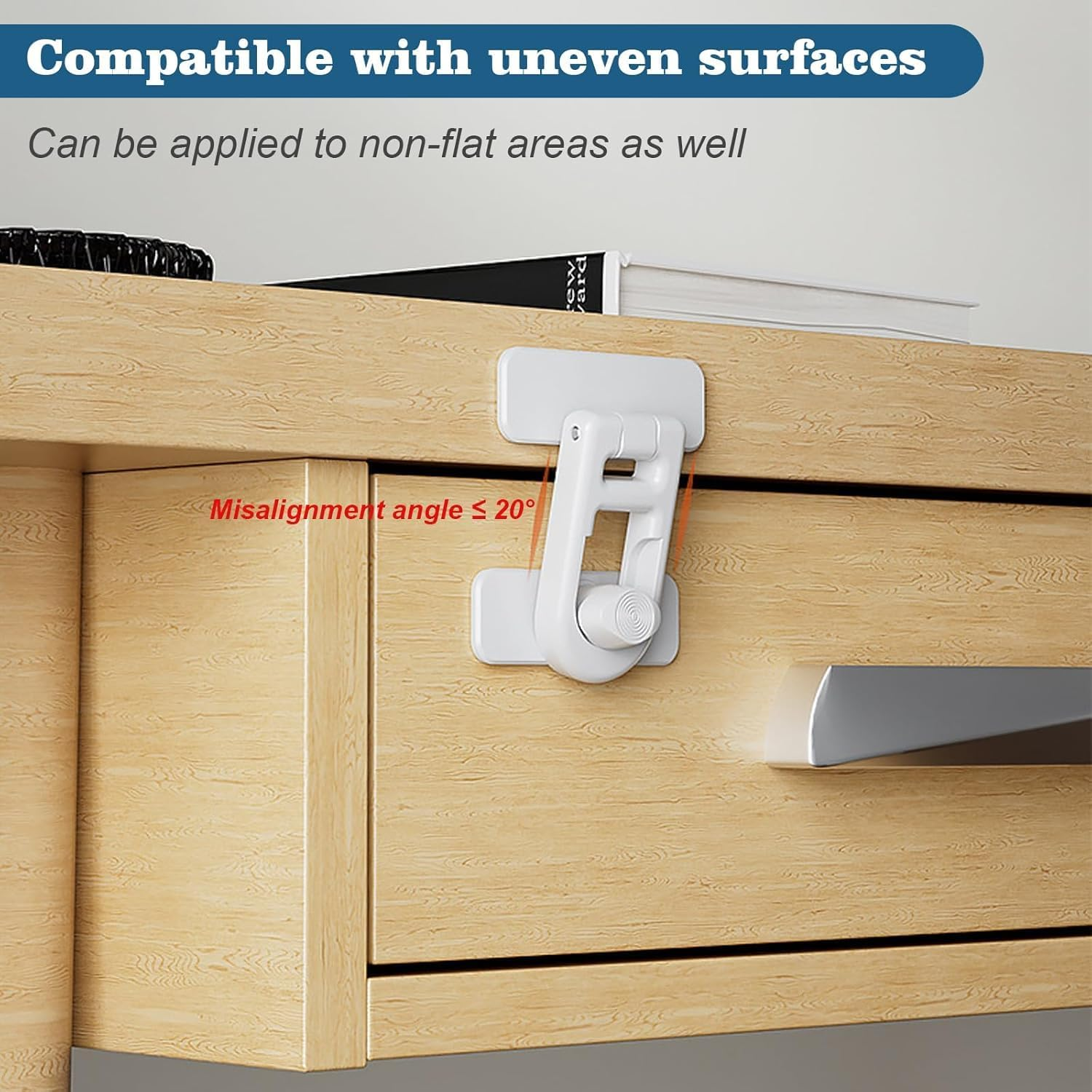 Childproof Refrigerator Door Lock-4 Pack Baby Safety Fridge Door Lock for Fridges Freezers and Cabinets, Cabinet Cupboard Lock for Toddlers,Easy to Install,No Tools Need or Drill(Black) image number 2