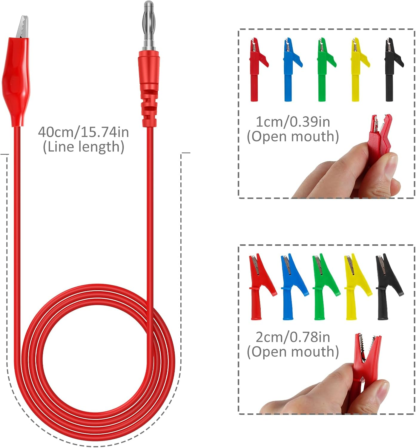 35Pcs Back Probe Kit Portable Banana Plug to Alligator Clip Copper Test Lead Kit with Wire Piercing Probe and Alligator Clip Back Probe Pin with 3 Angles for Automotive(Colour)