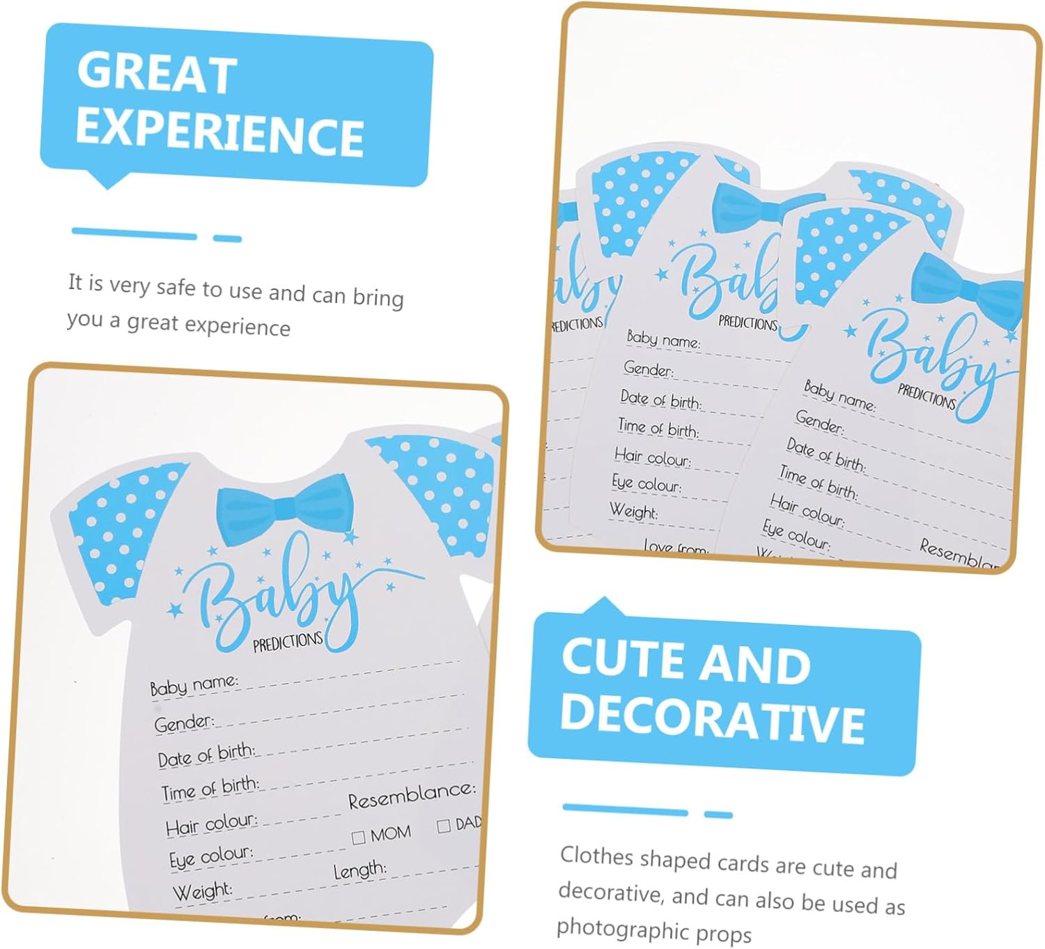 Gatuida 20Pcs Shower Prediction Advice Cards Newborn Photography Props Milestone Announcement Cards for Gender Neutral Party Decoration and Souvenir image number 1