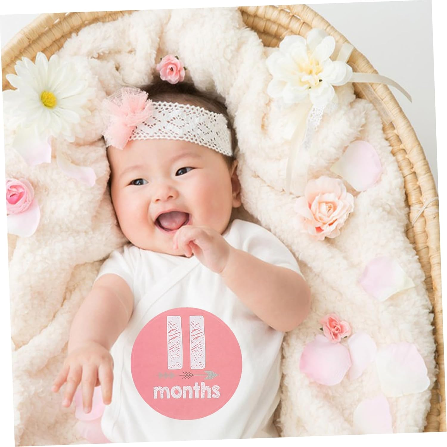 CLISPEED Newborn Monthly Stickers Milestone Stickers for Growth Recording Photo Props Adhesive Months image number 6