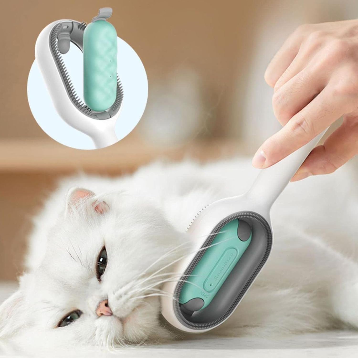 GTVGJH Pet Brush, Self Cleaning Slicker Brush for Cats & Dogs, All Hair Types, Green image number 2