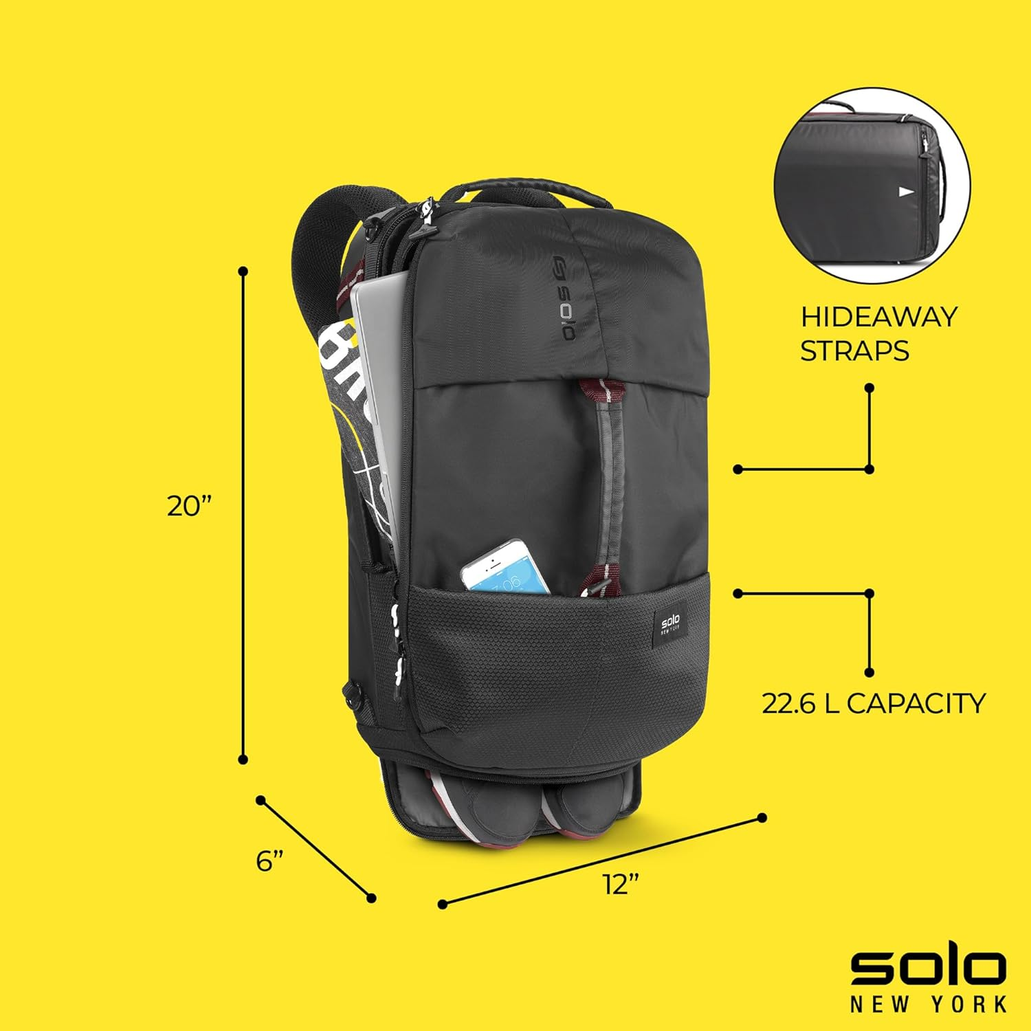 SOLO All-Star Hybrid Backpack, Black, Black (Black) - VAR600-4