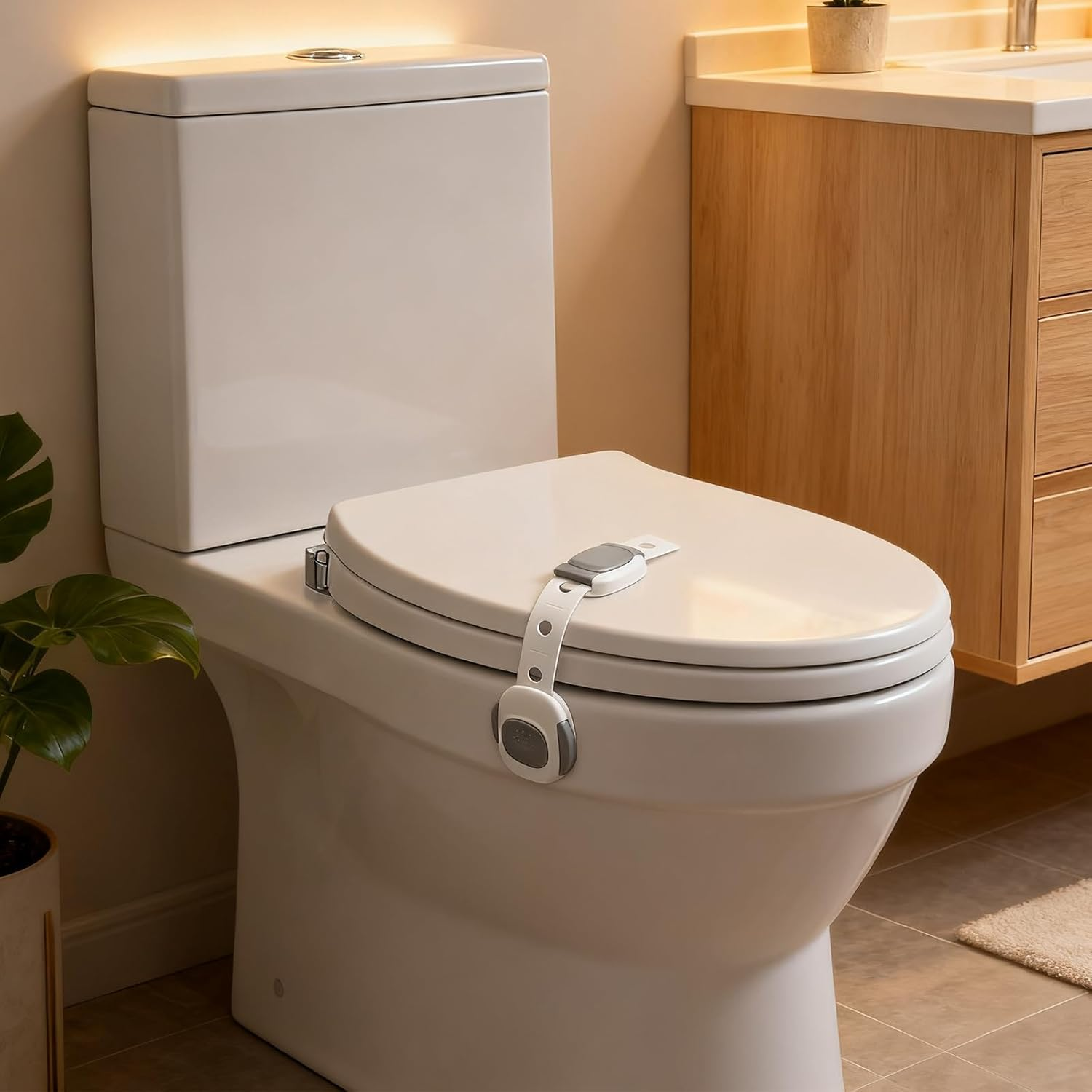 Baby Proof Toilet Lock (2-Pack) - Child Safety Cabinet Locks for Toilet Seat, Drawers, Fridge, Doors | Easy Install with Strong 3M Adhesive | Non-Toxic & Adjustable Strap for Toddler & Pet Safety image number 5