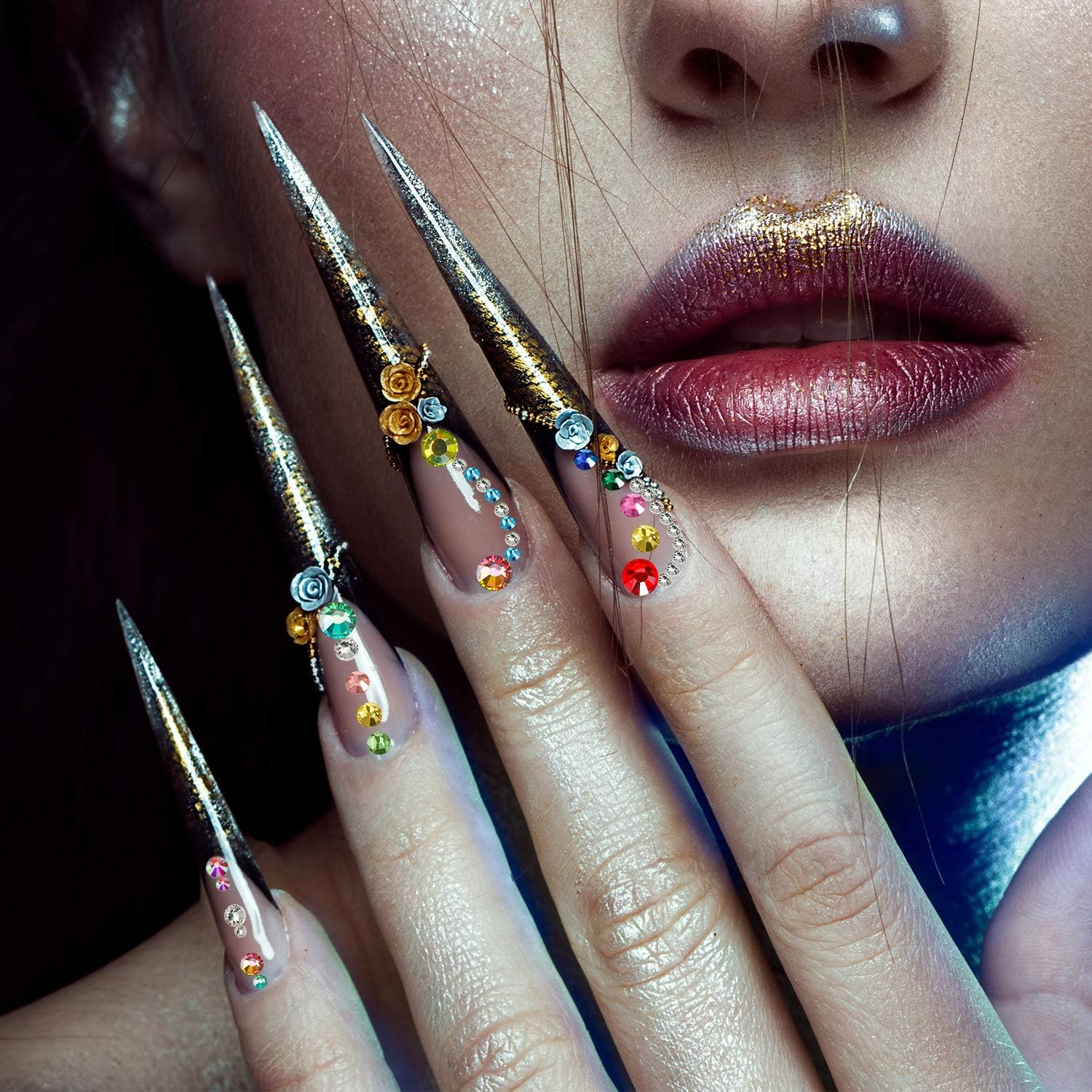 9000 Pieces Hotfix Rhinestone 3 Sizes 12 Colors Flatback round Glass Gemstone Crystal Iron on Rhinestones Glass Stones with Tweezers and 1 Picking Pen for DIY Manicure, Face Art Clothes Bags image number 2