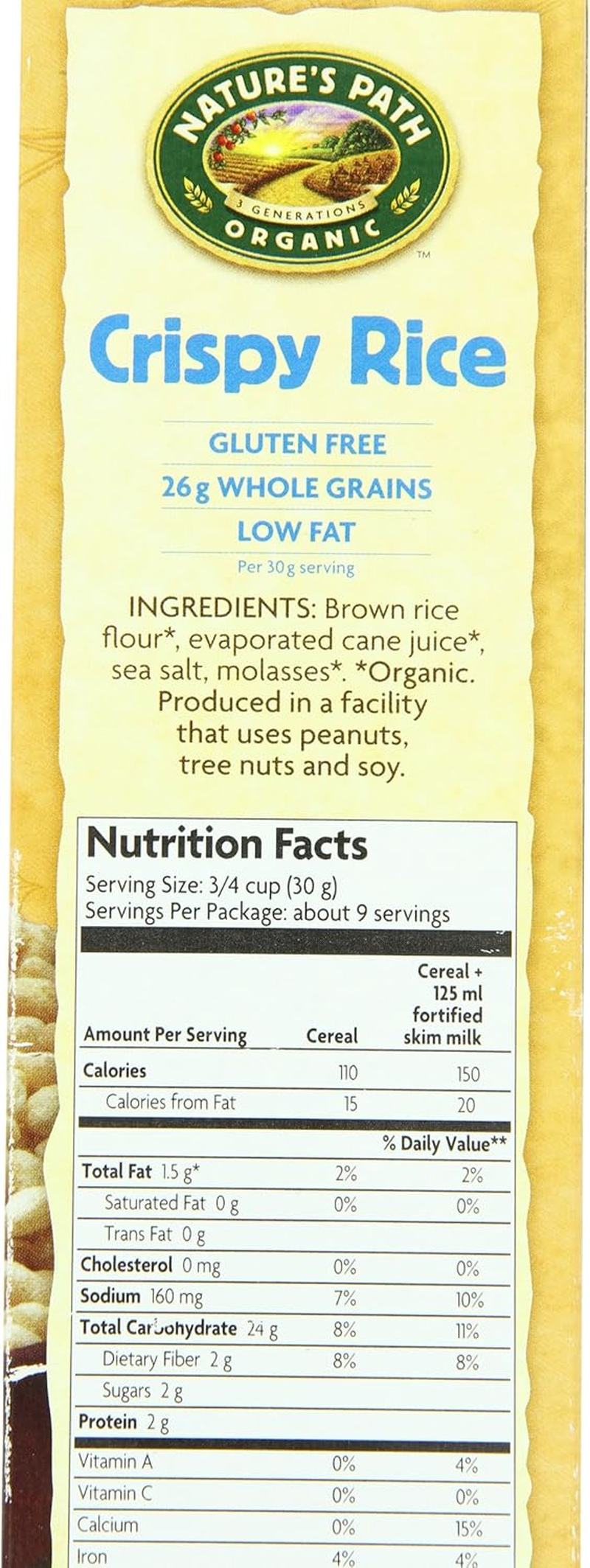 Nature'S Path Organic Crispy Rice, 284G - 284 G (Pack Of 1) image number 3