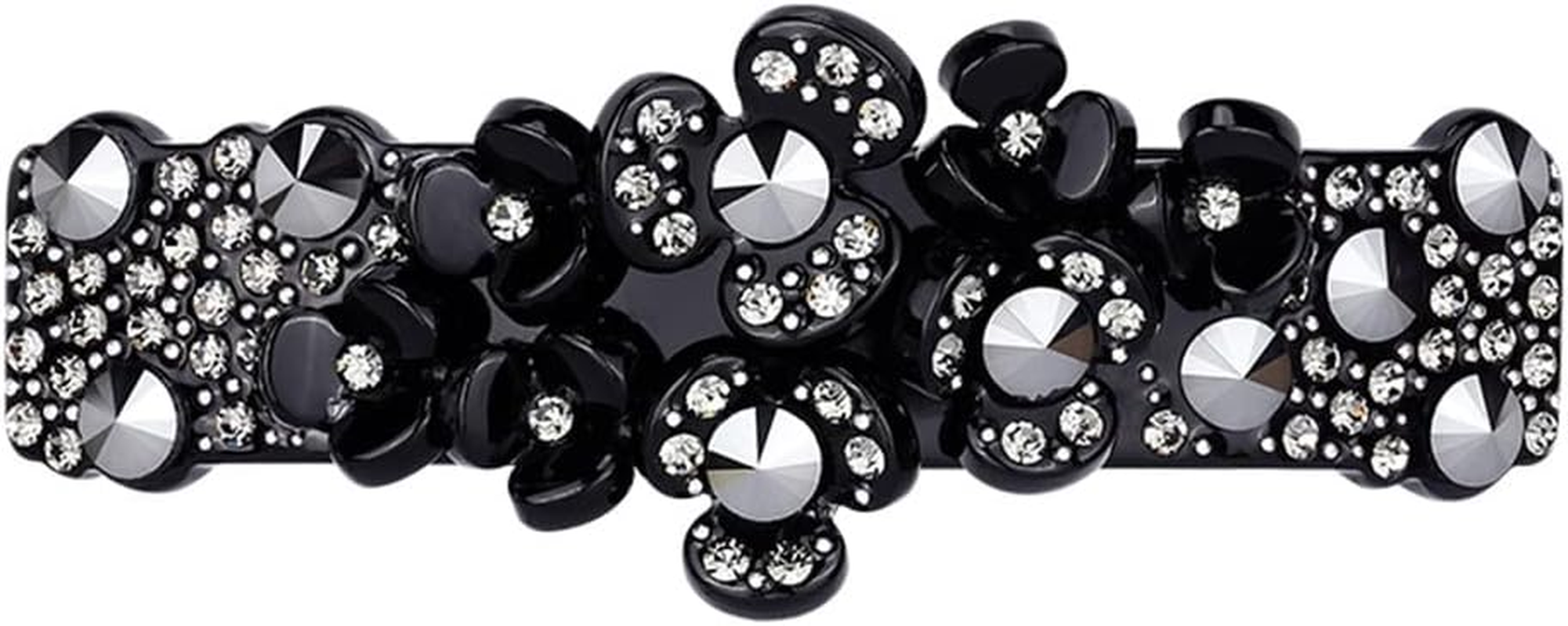 Crystal Hair Accessories,Clips Hairpins,Clip Plate,Black Diamond Series Hairpin Black Hair Accessories Female Acrylic Horizontal Clip Top Clip Female Hair Accessories (Color : A, Size : 8.5 * 3.3Cm) image number 4