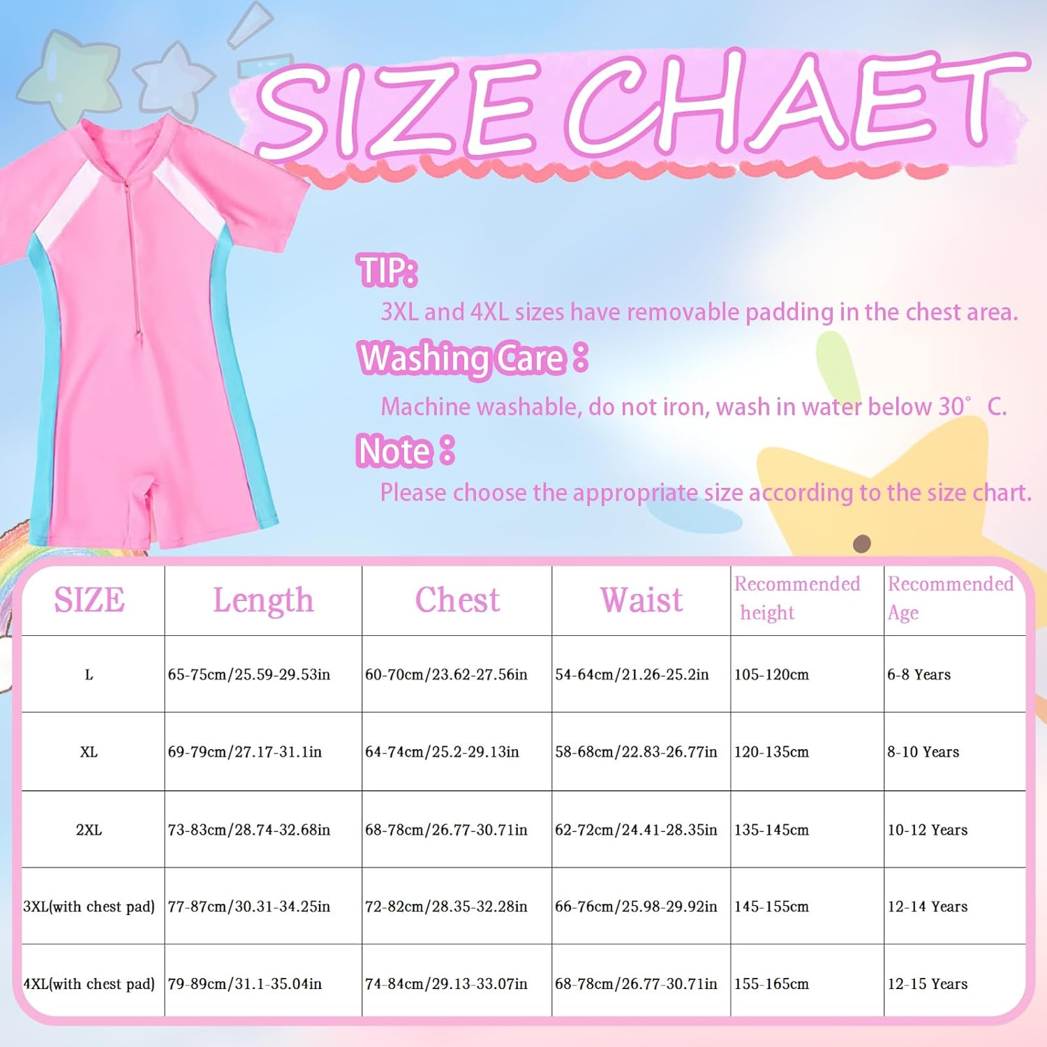 Fiohiros Girls Swimming Costume, Girls Swimsuit One-Piece, Quick Dry Short Sleeve Swimming Suit for Girl Beach Bathing & Water Sports image number 5