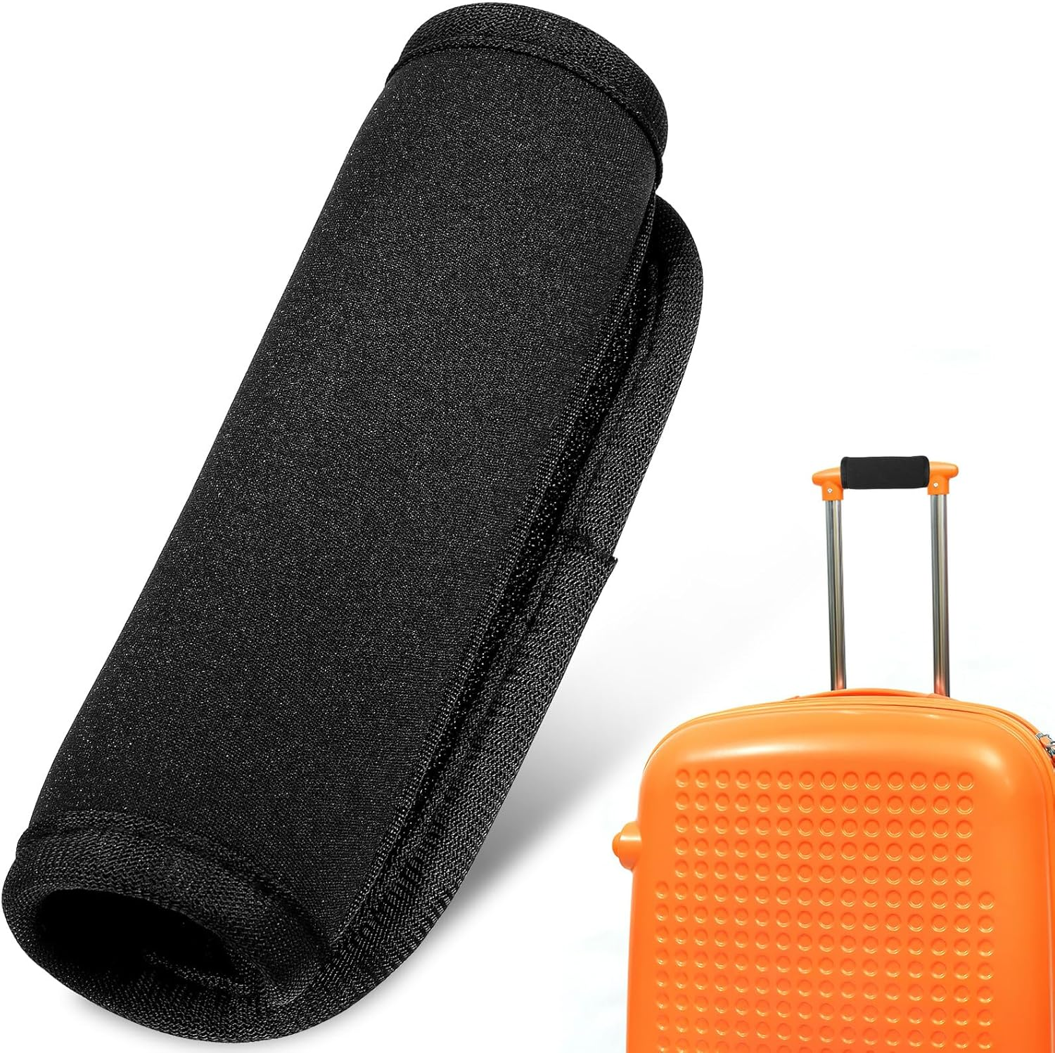 TIKODIDA Travel Suitcase Handle Wraps Black Neoprene Cover Luggage Trolley Handle Grip Sleeve and Comfortable Carrying image number 1