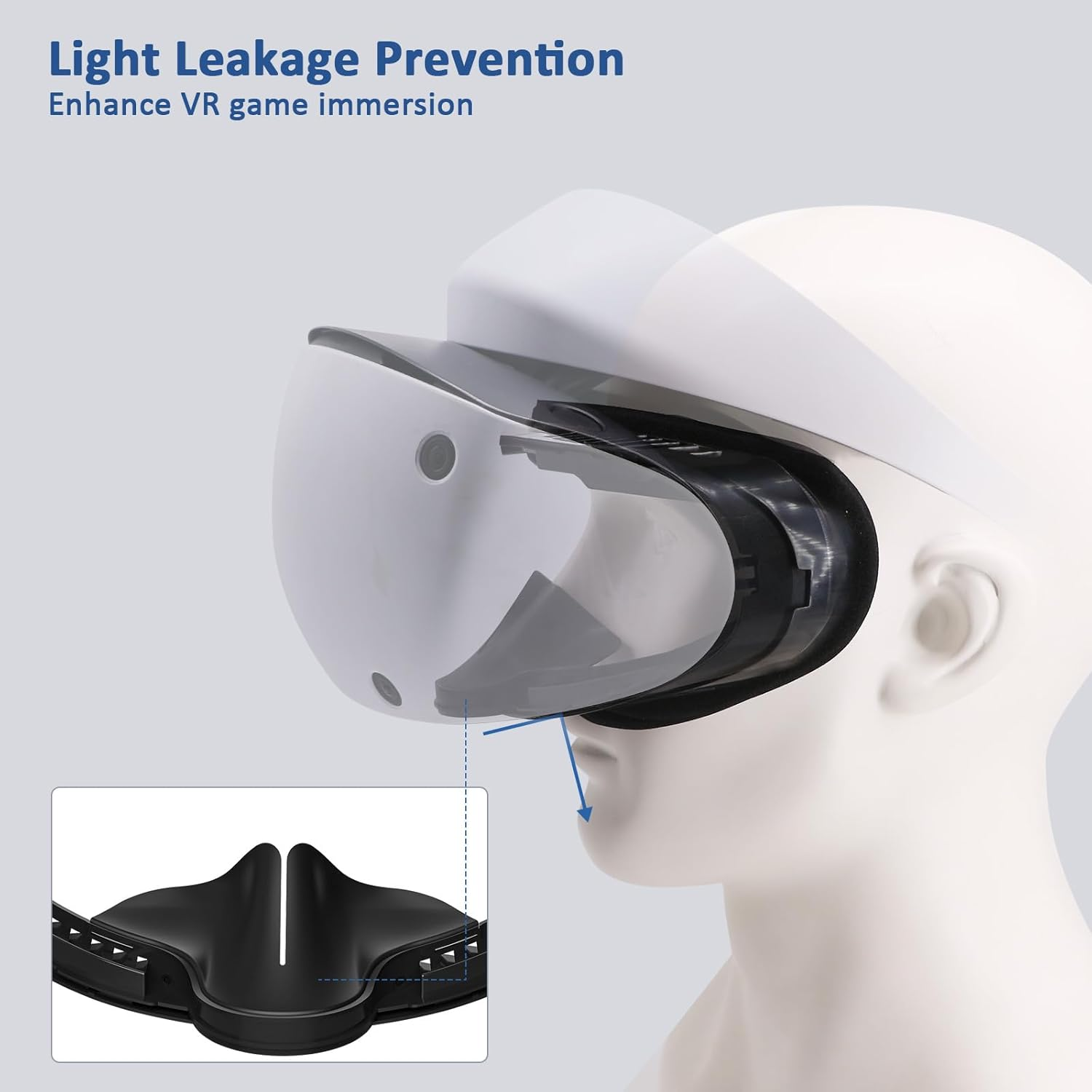 AODELAN VR Face Pad for PSVR2, Black, Compatible with PS5, Game Console, Operating System: Proprietary Platform (Sony), Fitness Facial Interface Leather Foam Cushion Pad & Replacement Accessory image number 5