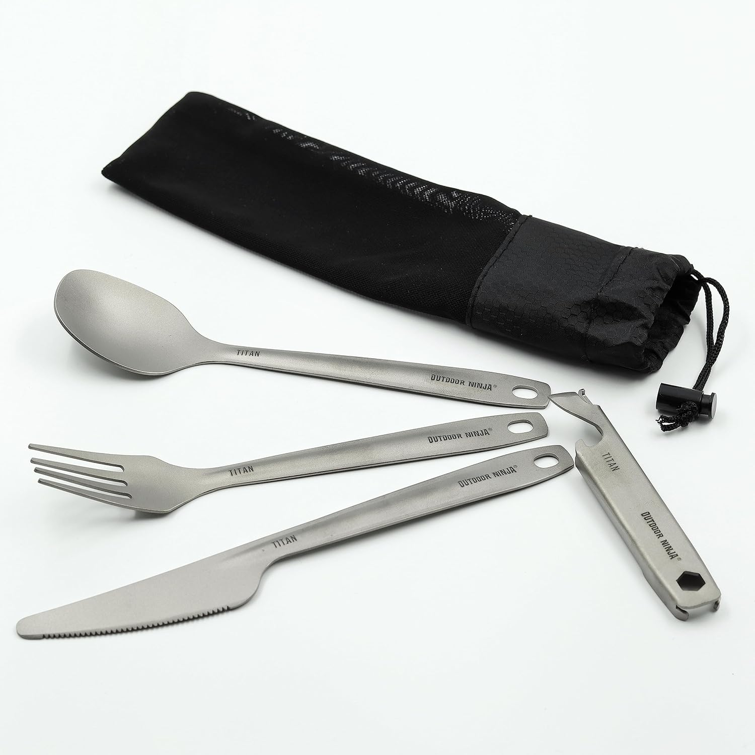 Outdoor Ninja Titanium Cutlery Set image number 1
