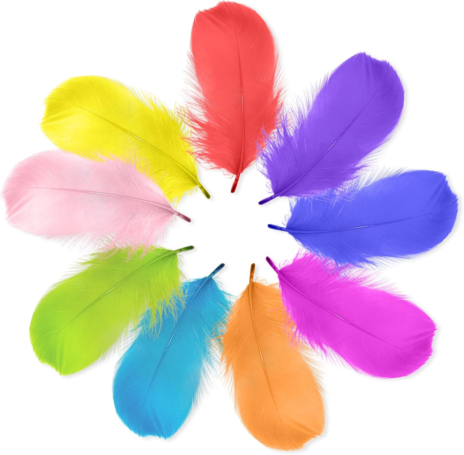 TEAONE Colorful Feathers, 200 PCS Soft Plume for Dream Catchers, Home Decorations image number 4